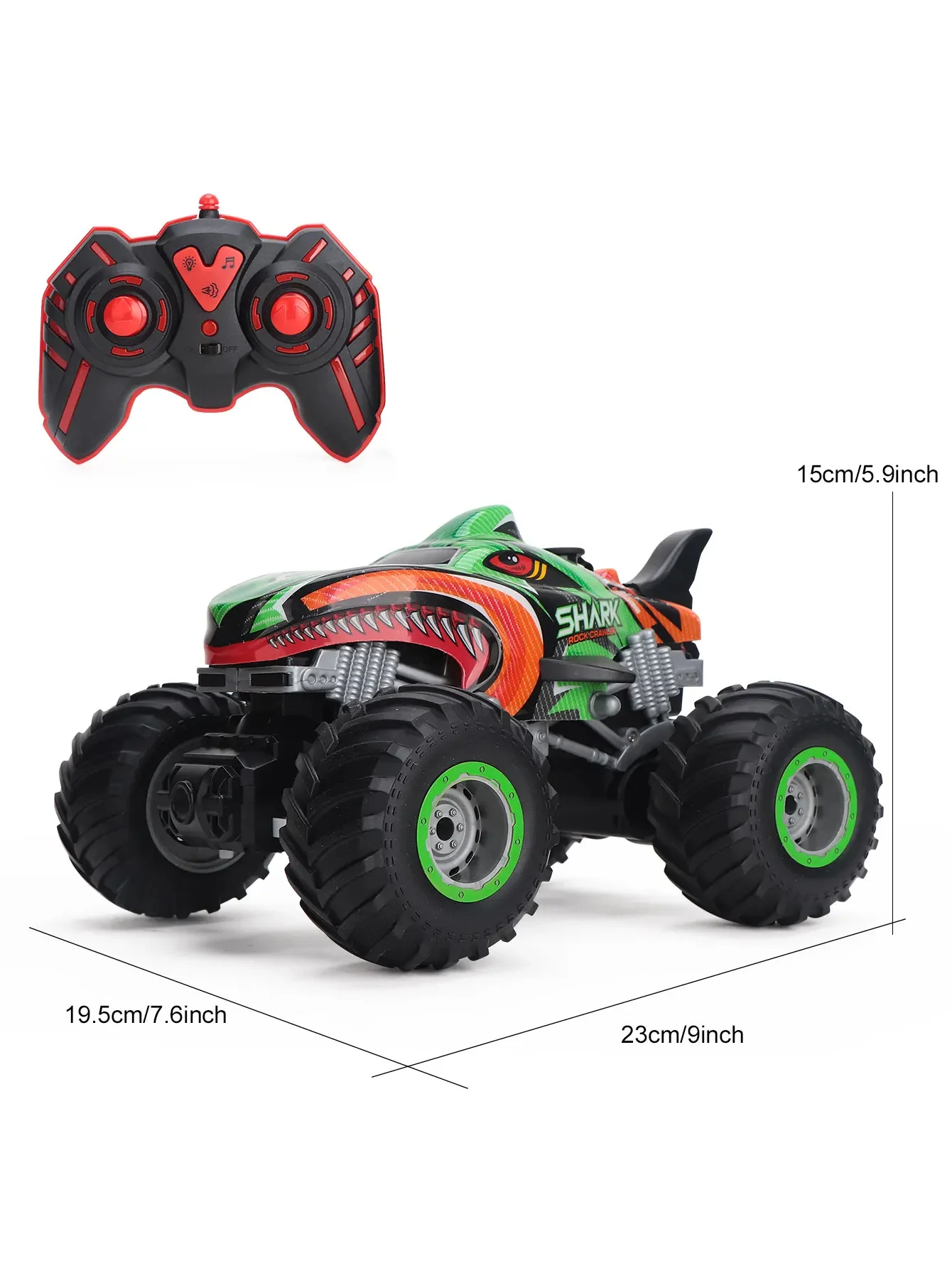 Monster Truck télécommandé Shark Verte 1:16 – RC Tout-Terrain 4x4 avec batterie rechargeable (Copie) – Image 5