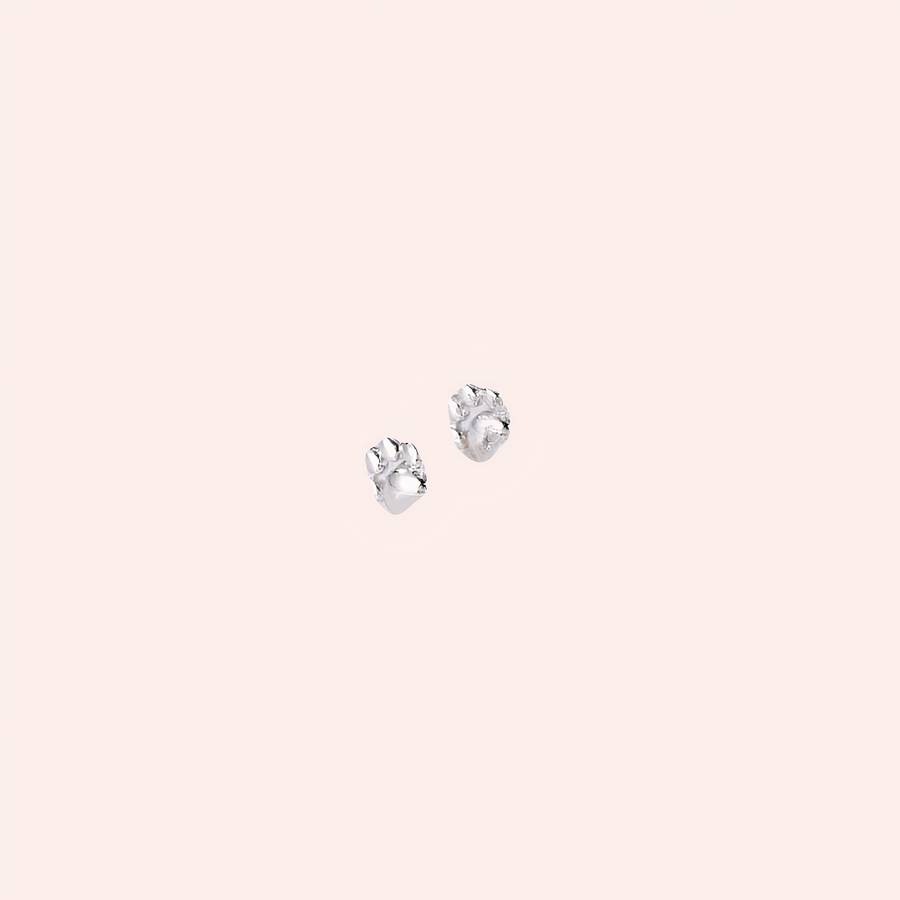Boucle d’oreille pattes de chat en argent