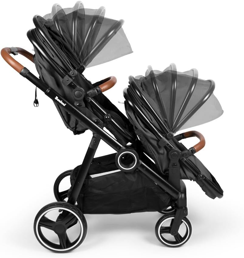 Poussette Double Baninni Duett Luiz – Convertible & Réversible – Gris – Image 8