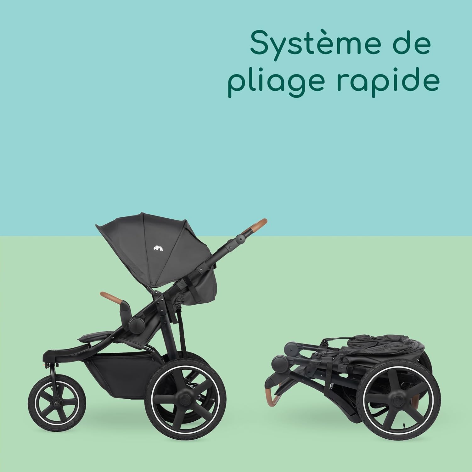 Bebeconfort Cloudy – Poussette Tout Terrain 0-4 ans, Pliage Rapide, Mineral Graphite – Image 3