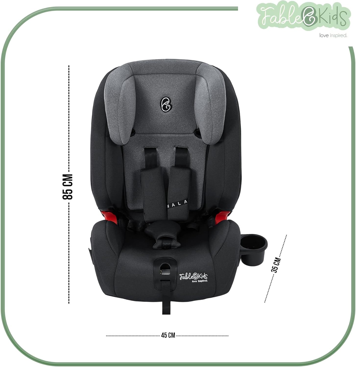 FableKids Siège Auto Isofix Groupe 2/3 – Gris – Image 7