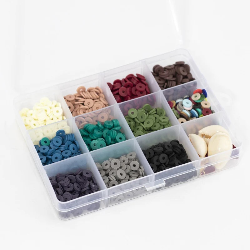 Boite de 11 couleurs NATURELLES de perles heishi 6 mm – La Petite Epicerie