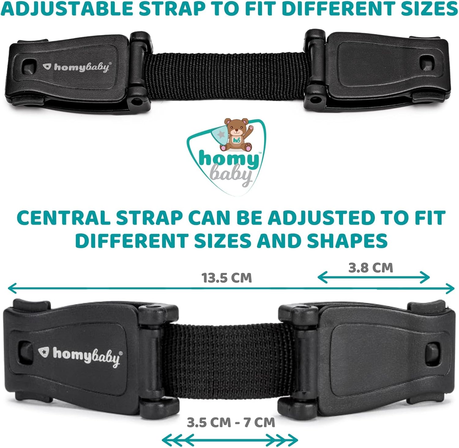 HOMYBABY® Clip de Poitrine Bébé – Harnais Sécurisé pour Siège Auto Groupe 0+/1 (x2) – Image 6