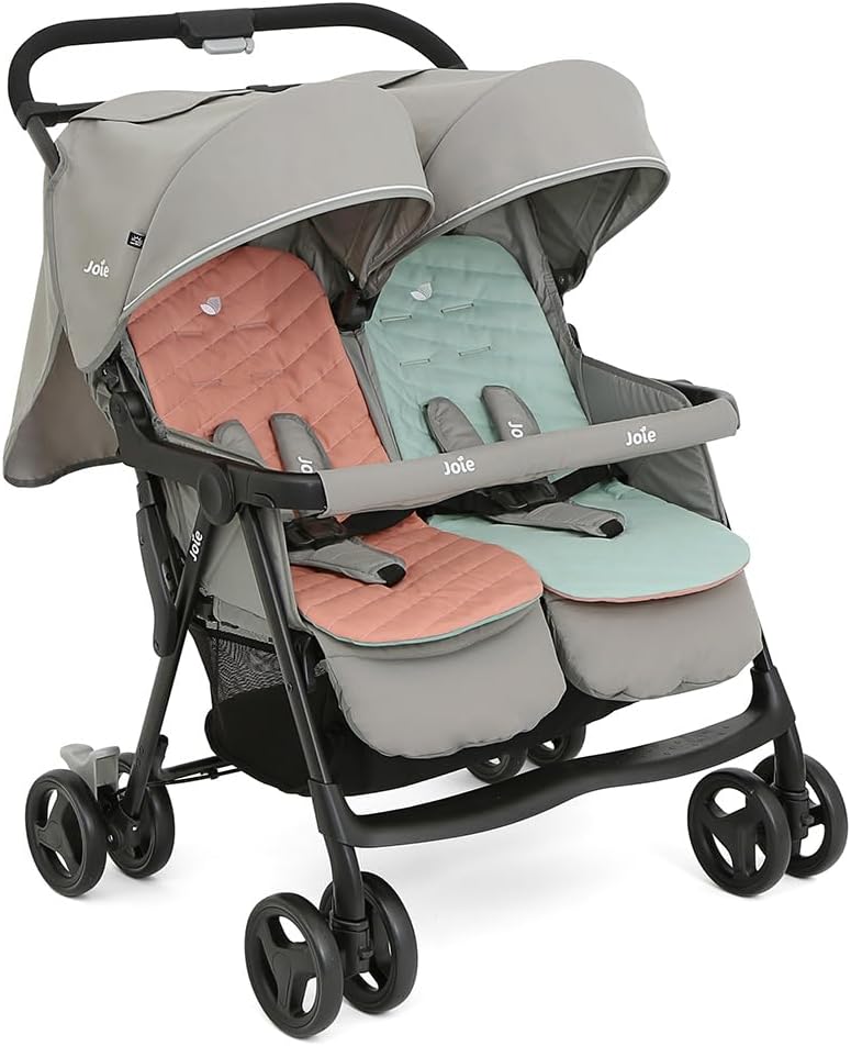 Poussette Double Joie Aire™ – Sièges Inclinables, Harnais 5 Points, Pliage Compact