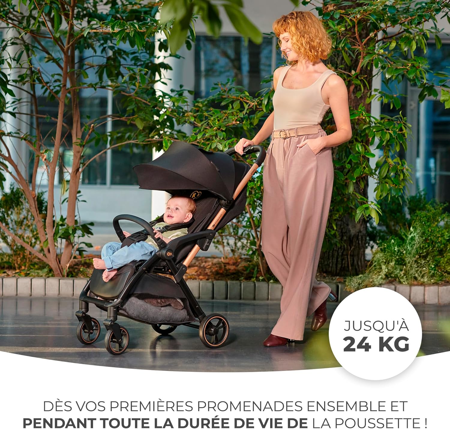 Poussette Canne Kinderkraft APINO – Ultra Légère et Pliable, Noir, Dès la Naissance jusqu’à 22 kg – Image 7