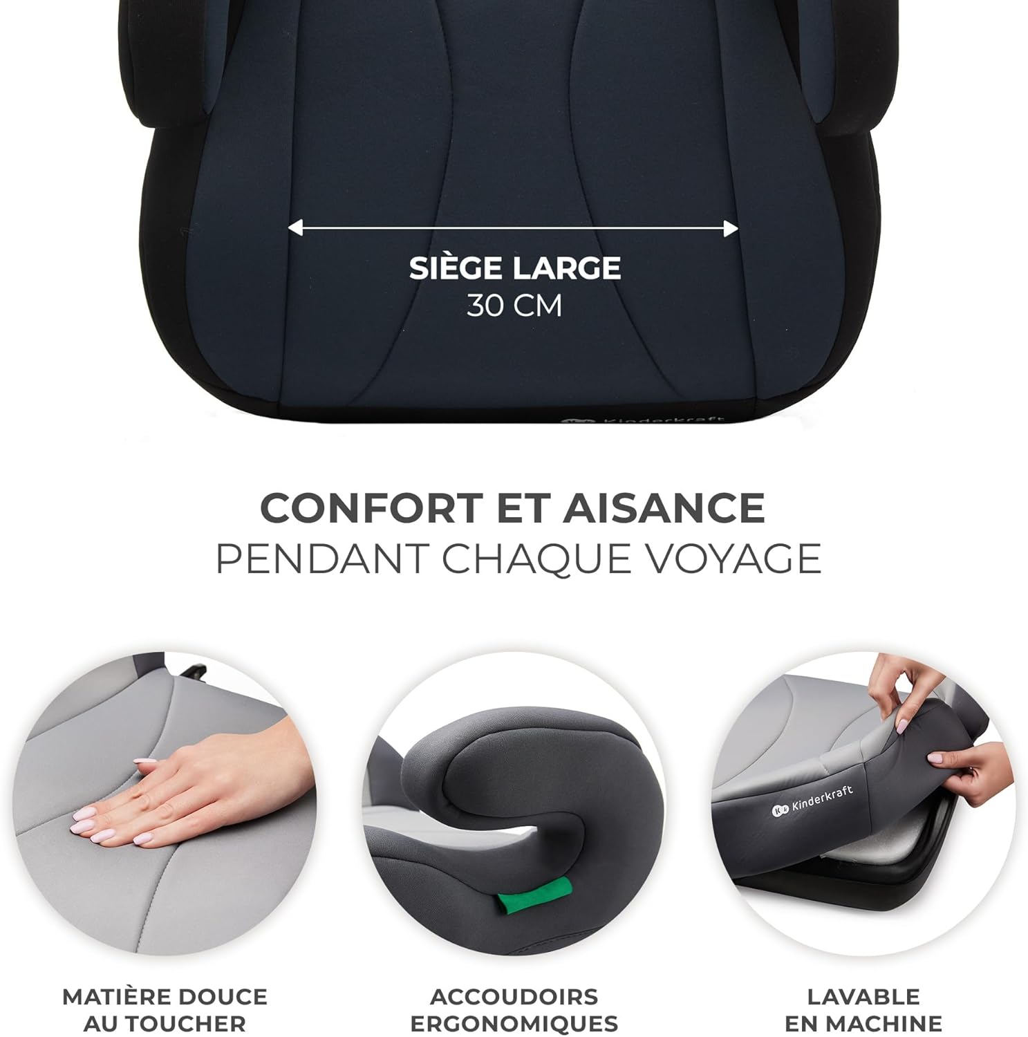 Kinderkraft I-BOOST Siège Auto i-Size 135-150 cm (Groupe 3) – Noir – Image 3