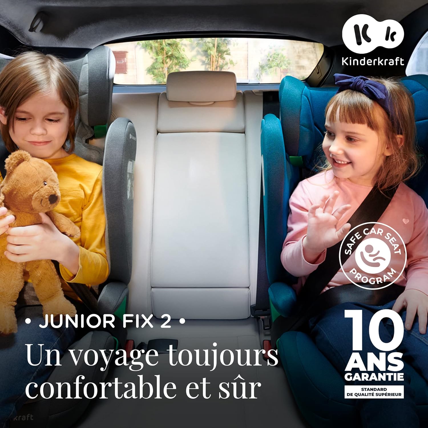 Kinderkraft JUNIOR FIX i-Size Siège Auto Groupe 2/3 100-150 cm – Noir – Image 2