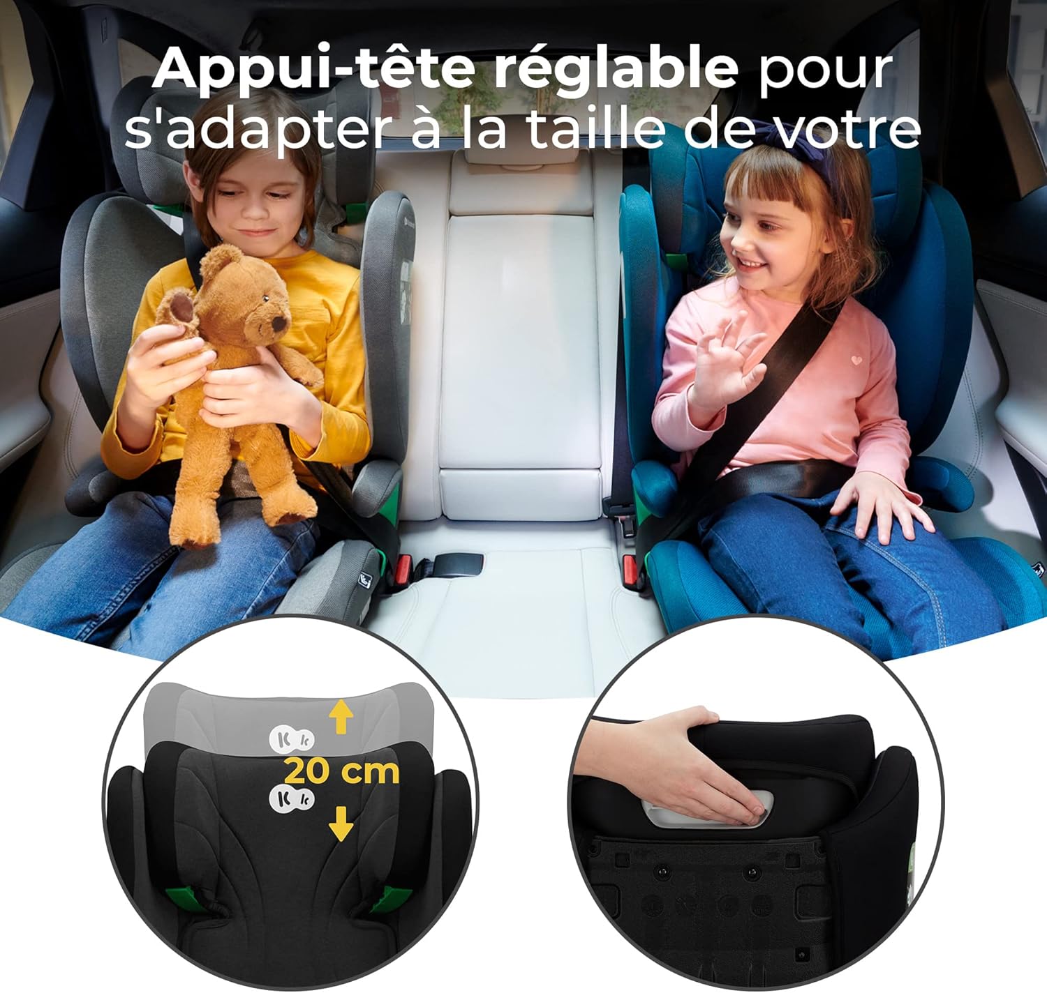 Kinderkraft JUNIOR FIX i-Size Siège Auto Groupe 2/3 100-150 cm – Noir – Image 6