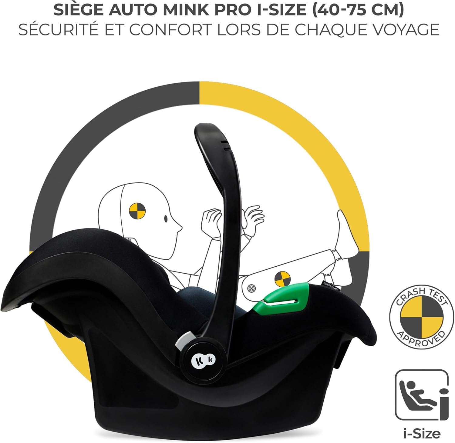 Poussette 3 en 1 Kinderkraft MOOV2 AIR – Gris, avec siège auto Mink PRO I-Size – Image 9