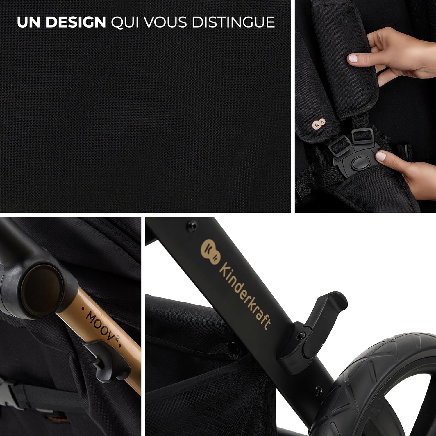 Kinderkraft MOOV2 : Poussette 3 en 1 avec Siège Auto Mink PRO et Capote UPF50+ – Image 5