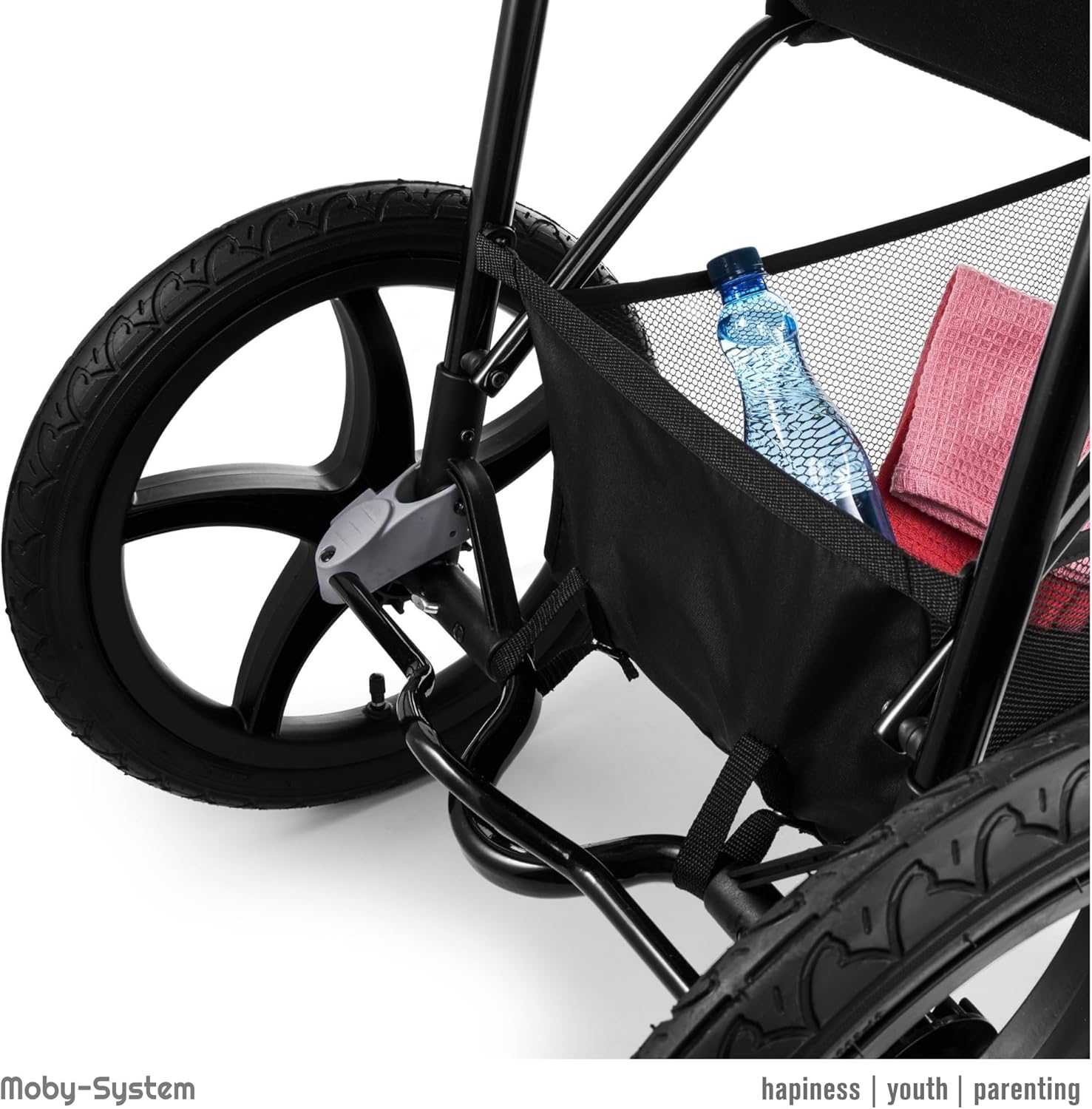 Poussette Moby-System Runner Mountain 3 Roues – Compacte, Pliable, Noir – Image 4
