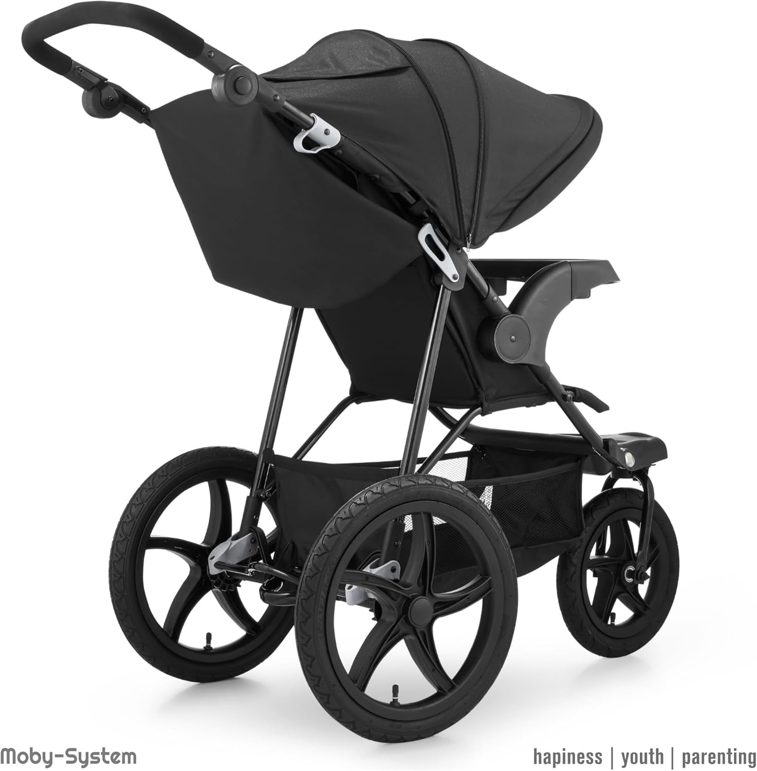 Poussette Moby-System Runner Mountain 3 Roues – Compacte, Pliable, Noir – Image 7