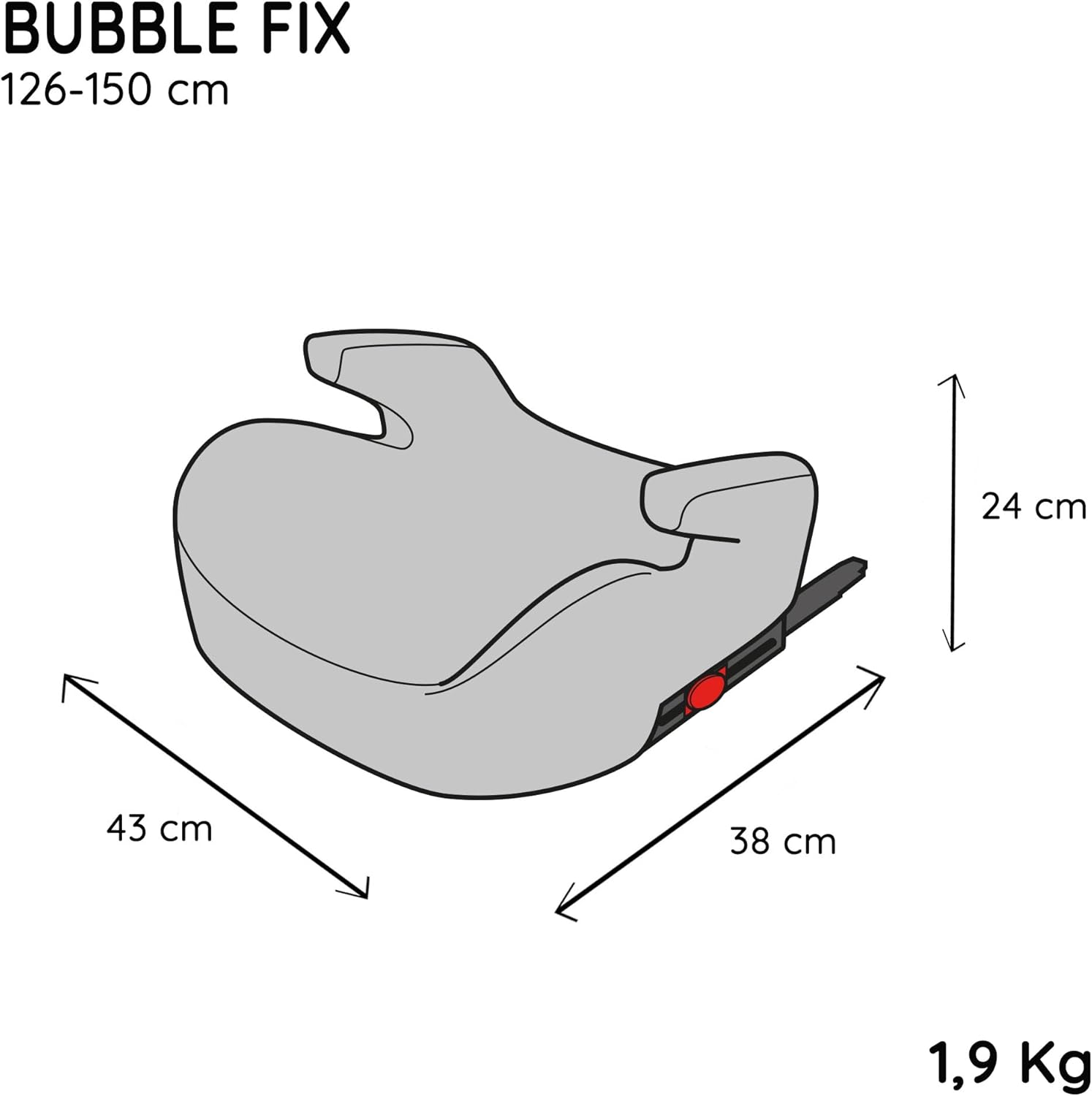 Nania Bubble Fix – Rehausseur Isofix i-Size 126-150 cm (8-12 ans) – Noir – Image 6