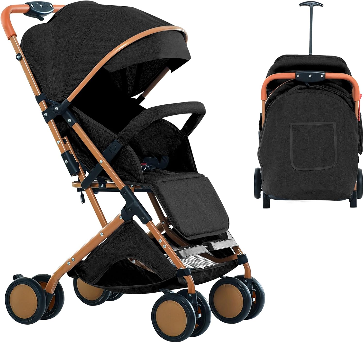 Poussette Compacte HUOLE – Léger & Pratique, de 0 à 4 Ans, Dossier Inclinable, Pliage Automatique