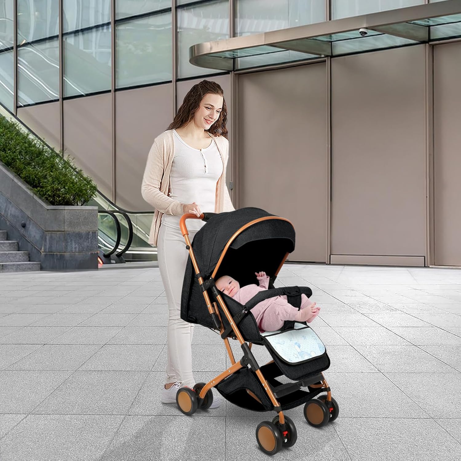 Poussette Compacte HUOLE – Léger & Pratique, de 0 à 4 Ans, Dossier Inclinable, Pliage Automatique – Image 9