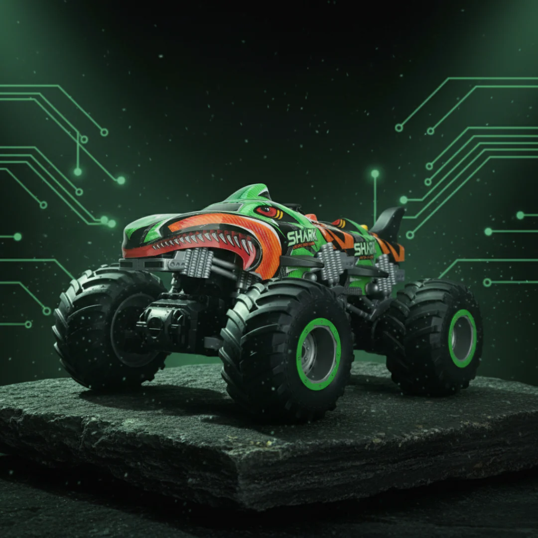 Monster Truck télécommandé Shark Verte 1:16 – RC Tout-Terrain 4x4 avec batterie rechargeable (Copie) – Image 2