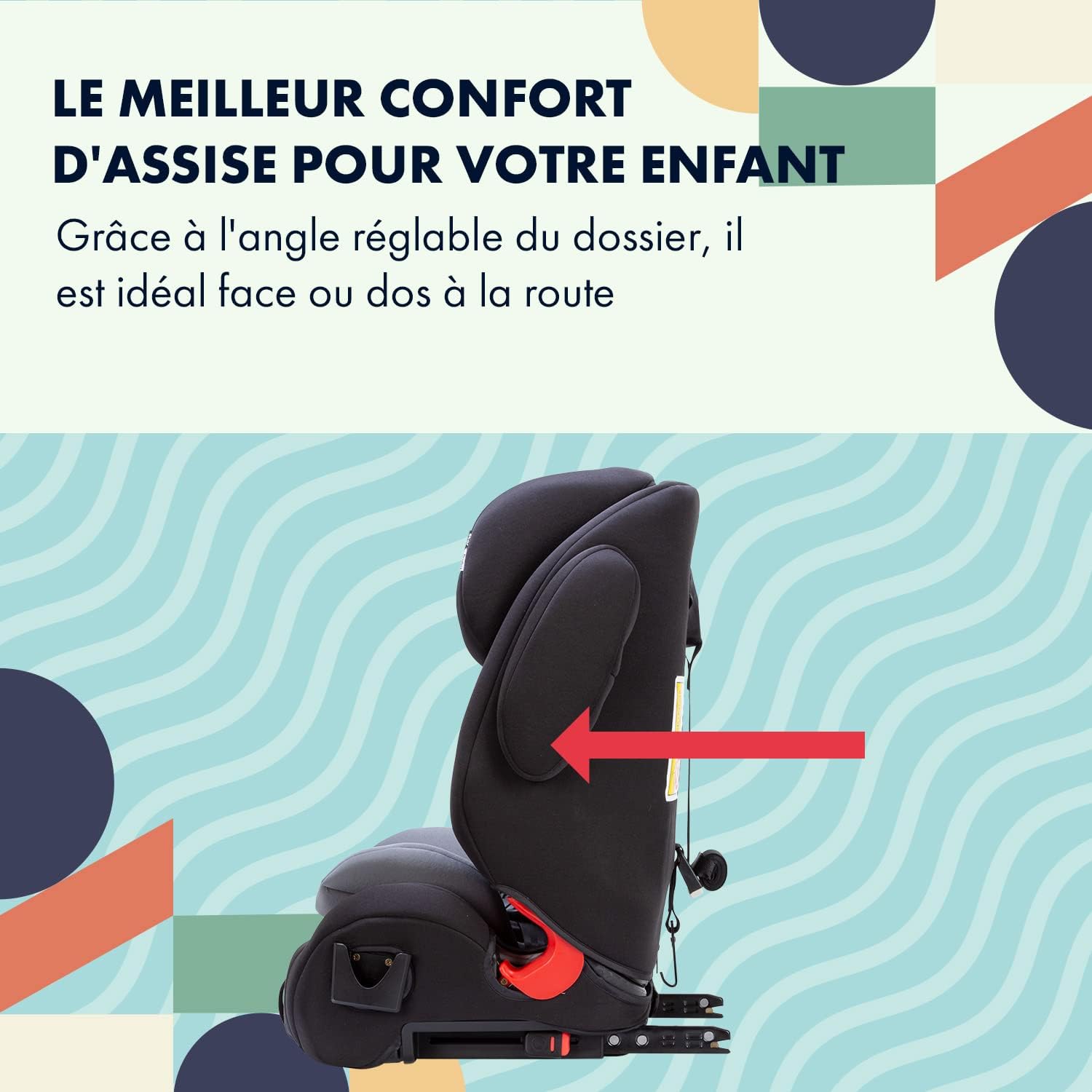 Siège auto Isofix Star Ibaby City Fix HQ 668 – Groupe 1/2/3 Gris/Noir – Image 4