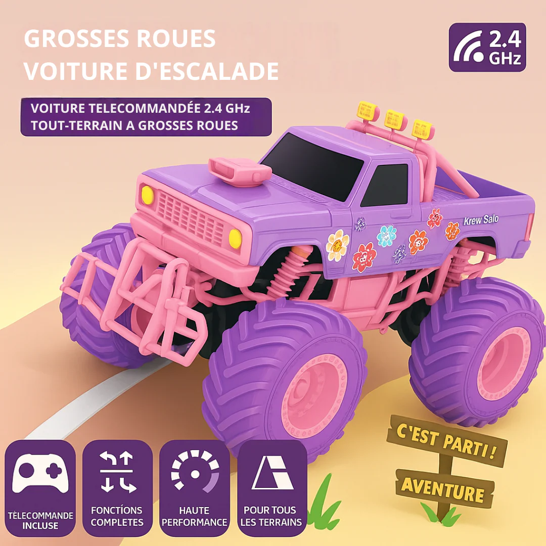 Voiture Télécommandée Barbie Rose 50 km/h – Pick-up Cascadeur pour Enfants – Image 2