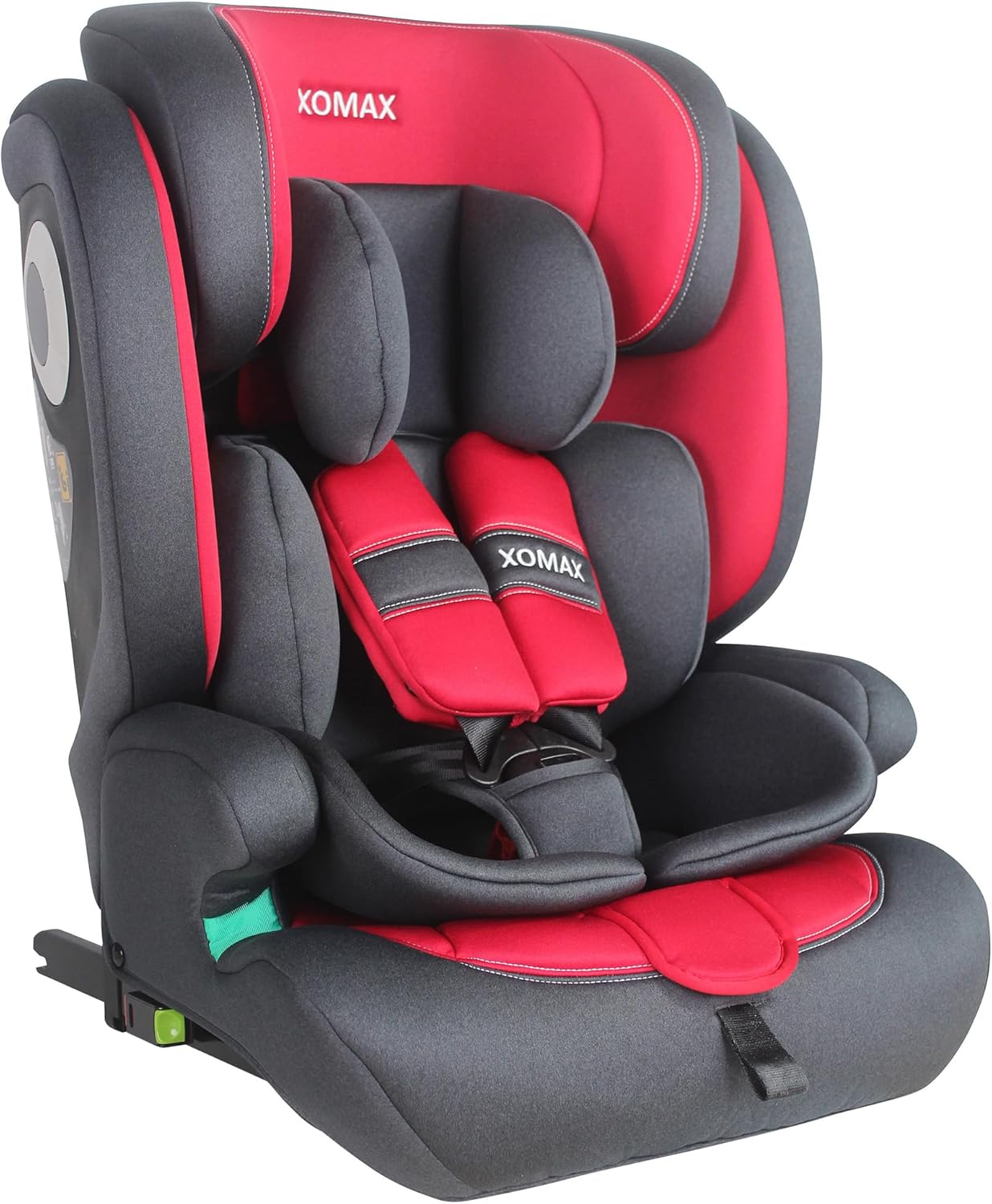 XOMAX LM238 Siège Auto Groupe 1/2/3 – 9 à 36 kg, Evolutif, ISOFIX, Anthracite/Rouge