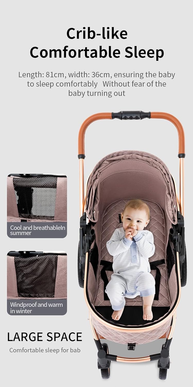 Poussette 3 en 1 YAZOCO Compacte – Luxe Noir (0-36 kg) – Image 5
