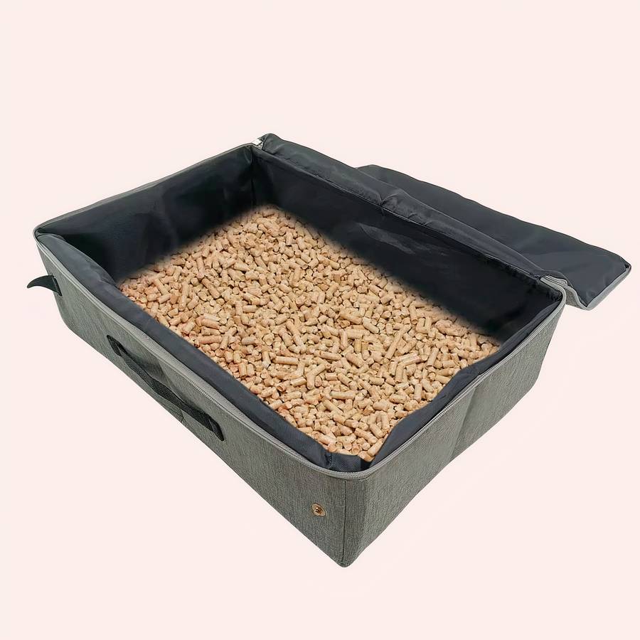 Bac à litière de voyage pliable pour chat, avec couvercle – Image 2
