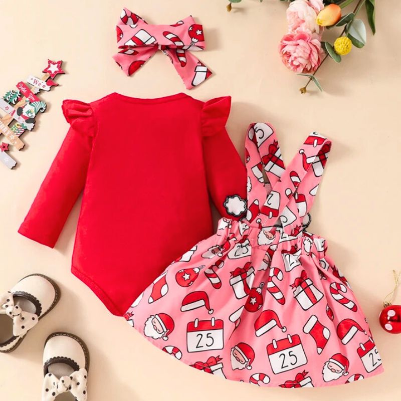 Ensemble Bébé Fille Père Noël – Image 3