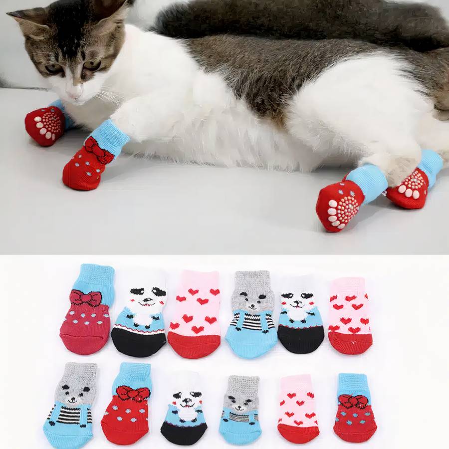 Chaussettes tricotées à joli motif pour chats – Image 2