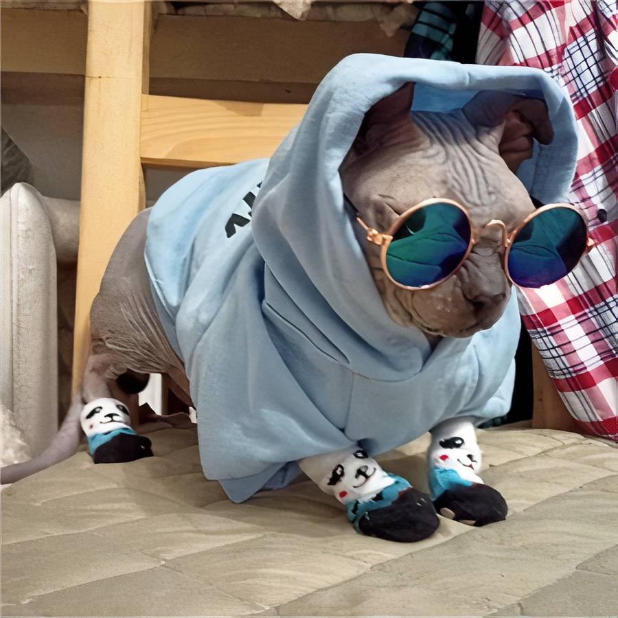 Chaussettes tricotées à joli motif pour chats – Image 3