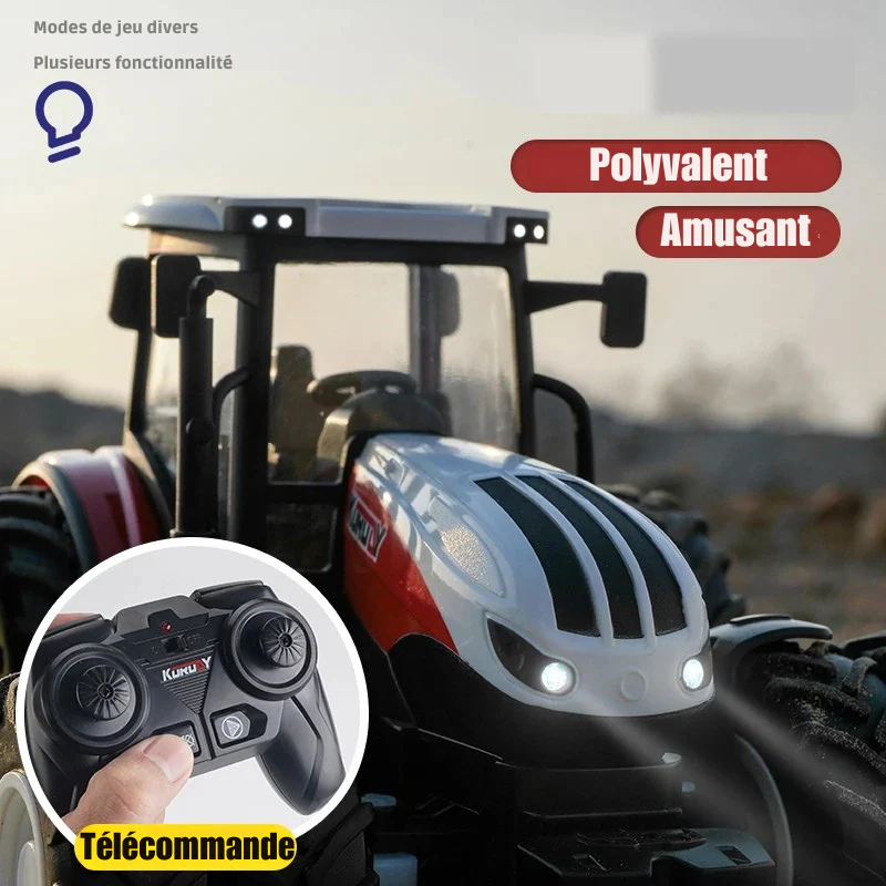 Tracteur Agricole Télécommandé 1:24 avec Lumières – Jouet RC Éducatif pour Enfants – Image 5