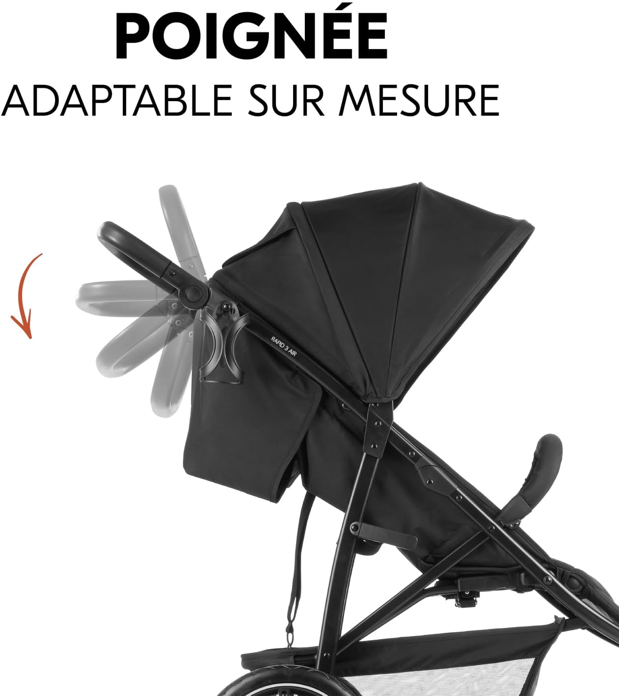 Poussette hauck Rapid 3 Air – 3 Roues, Pliable, Noir, Jusqu’à 22 kg – Image 7