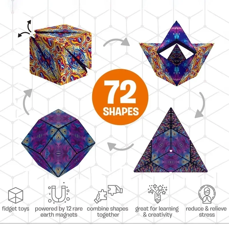 Cube Magique Infini Cosmique Shasibo : Jouets Puzzle Cubiques Magnétiques Anti-Stress à Manipuler – Image 2