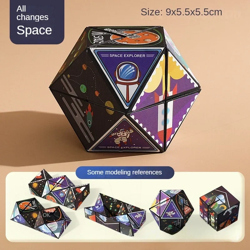 Boîte Métamorphosable : Cube Magique Géométrique Transformable, Magnétique, 3D – Puzzle Anti-Stress à Faire Tourner pour Enfants, Jouet Fidget Relaxant, Cadeau de Noël. – Image 3