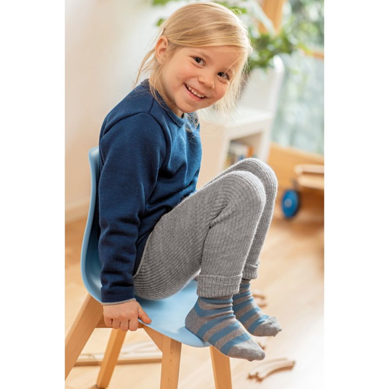 Leggings en laine mérinos bio Gris – Disana – Image 2