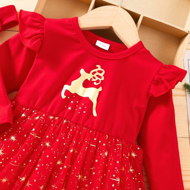 Robe De Noël Bébé Fille Renne – Image 3