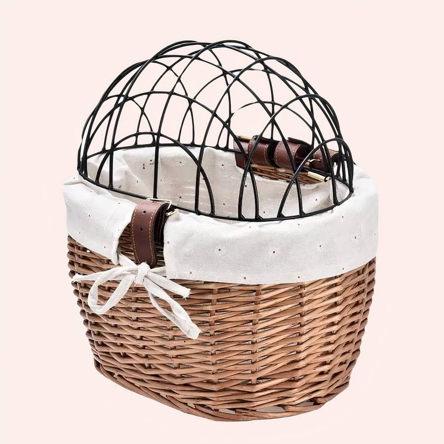 Panier à vélo blanc pour chat