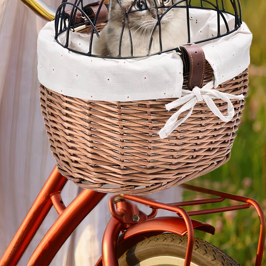 Panier à vélo blanc pour chat – Image 3