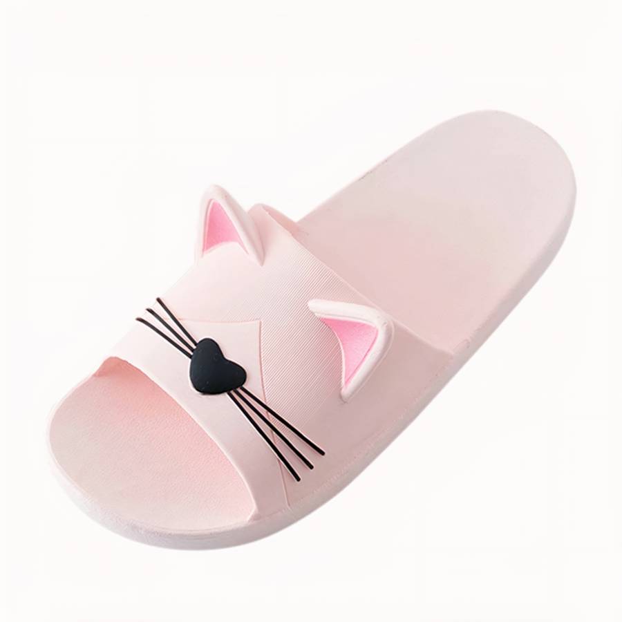 Pantoufles avec tête de chat légères et antidérapantes – Image 2
