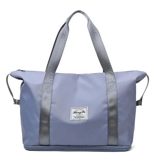 Sac à langer de voyage tissu bleu pastel