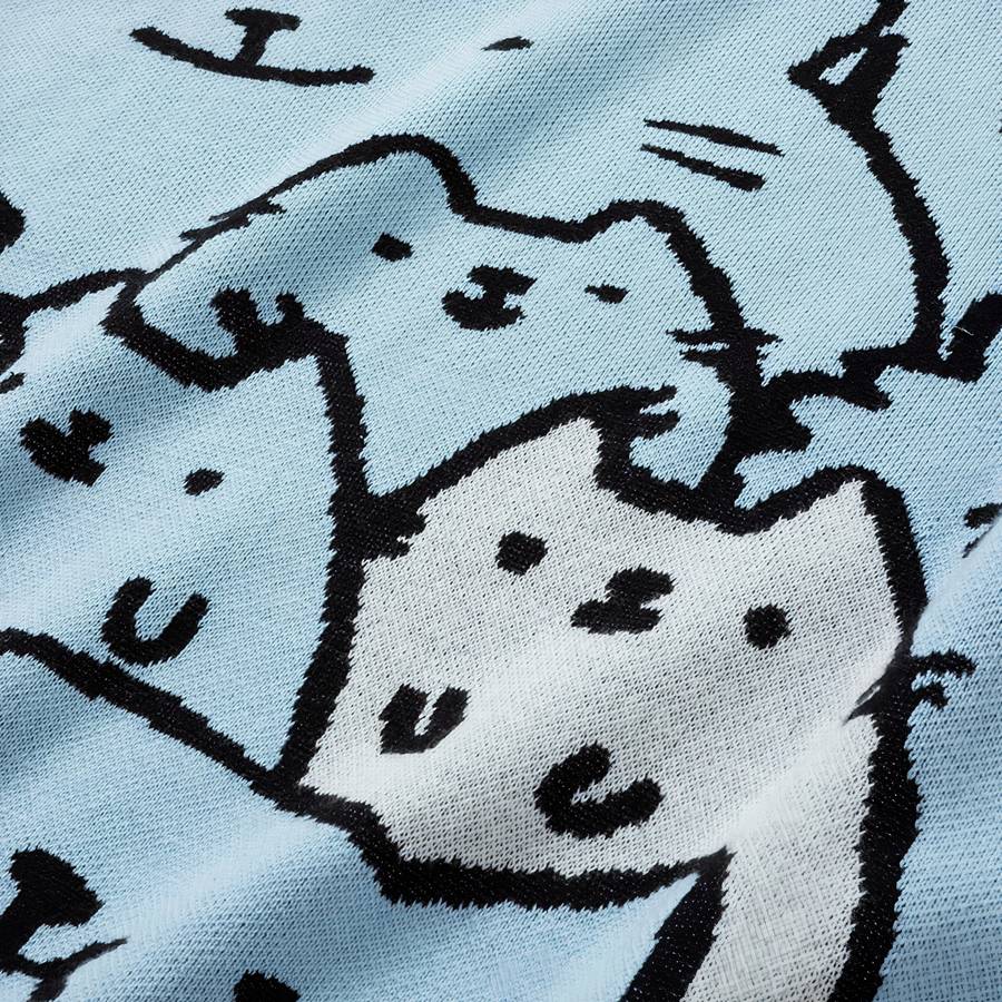 Pull bleu illustré de chats Cartoon – Image 3