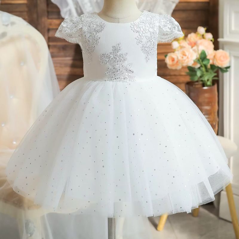 Robe De Mariage Fillettes En Dentelle Brodée – Image 4