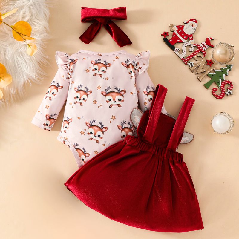 Tenue Premier Noël Bébé Fille Faon – Image 4