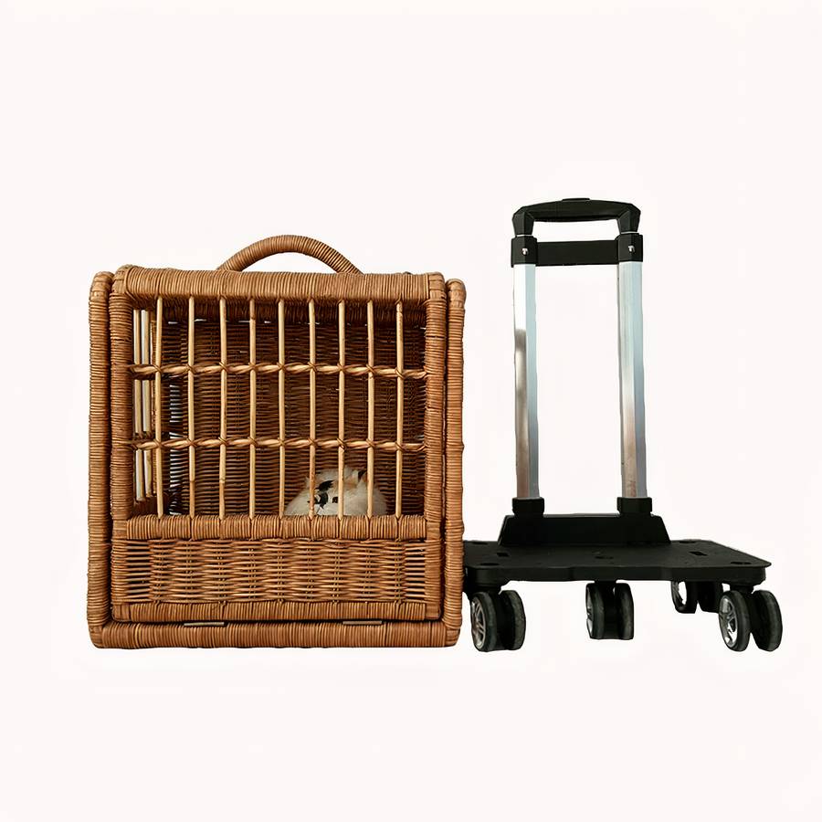 Sac à dos de transport en bambou pour chat – Image 3