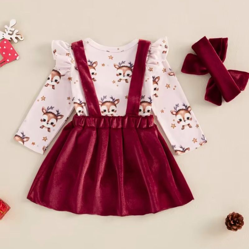 Tenue Premier Noël Bébé Fille Faon – Image 7